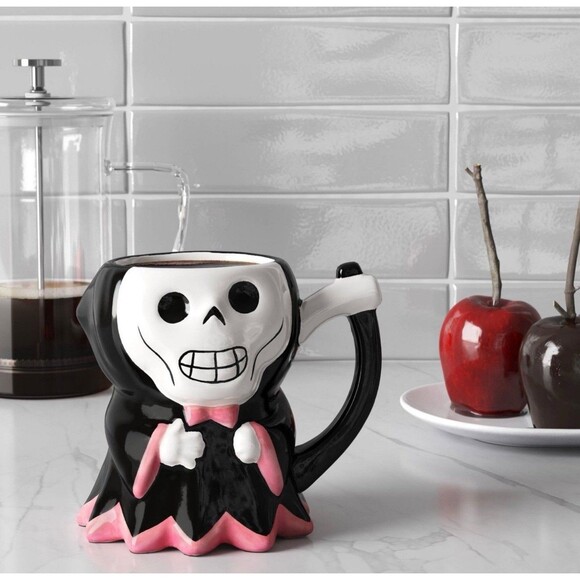 Grim Reaper Earthenware Figural Mug 14.57oz Halloween Hyde & Eek - Picture 2 of 9